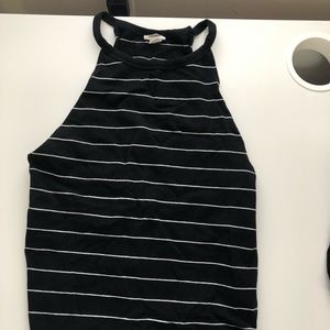 Garage M Black Striped Halter Tank